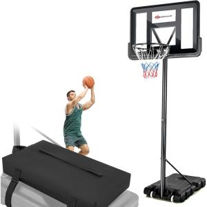 imageGoplus Portable Basketball Hoop 10FT Height Adjustable Basketball Goal w44 Shatterproof Backboard Outdoor Basketball Stand for Adults Teens Backyard Driveway42510FT  12Level  Weight Bag
