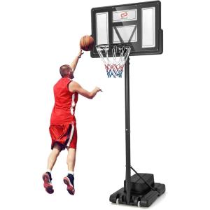 imageGoplus Portable Basketball Hoop 10FT Height Adjustable Basketball Goal w44 Shatterproof Backboard Outdoor Basketball Stand for Adults Teens Backyard Driveway4410FT  11Level  wWeight Bag