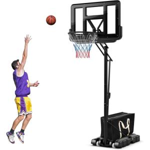 imageGoplus Portable Basketball Hoop Outdoor 10FT Basketball Goal w 44 Shatterproof Backboard Easy Adjust Height Fillable Base Free Weight Bag for Teens Adults Driveway Backyard810FT  5Level