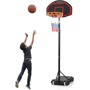 imageGoplus Portable Basketball Hoop Outdoor 63FT81FT Height Adjustable 5Level Basketball Stand System with Shatterproof Backboard Builtin Wheels Indoor Outside Court Basketball Goal for Kids Youth
