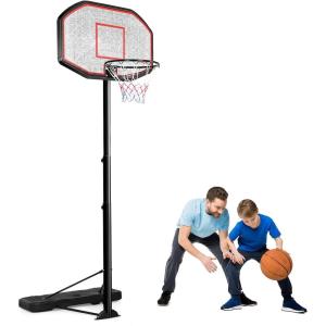 imageGoplus Portable Basketball Hoop Outdoor 65FT 10FT Height Adjustable Basketball Stand with Wheels 44Inch Backboard Fillable Base Indoor Outdoor Basketball Goal System for Adults Teenagers Kids