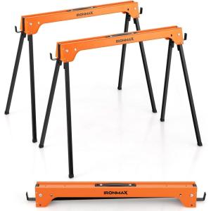 imageGoplus Saw Horses 2 Pack 1322 LBS Portable Folding Saw Horses w Easy Open Legs Lightweight Work Horse w 2 x 4 Brackets HeavyDuty Convertible Work bench for Garage Workshop Woodworking Projects