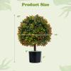 imageGoplus 22 Artificial Boxwood Topiary Ball Tree Set of 2 UV Resistant Faux Potted Plants Artificial Shrubs Bushes with Orange Fruits Fake Evergreen Artificial Topiary for Home Front Porch DecorOrange