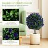 imageGoplus 22 Artificial Boxwood Topiary Ball Tree Set of 2 UV Resistant Faux Potted Plants Artificial Shrubs Bushes with Orange Fruits Fake Evergreen Artificial Topiary for Home Front Porch DecorPurple Rose