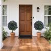 imageGoplus 22 Artificial Boxwood Topiary Ball Tree Set of 2 UV Resistant Faux Potted Plants Artificial Shrubs Bushes with Orange Fruits Fake Evergreen Artificial Topiary for Home Front Porch DecorPurple Rose