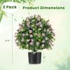 imageGoplus 22 Artificial Boxwood Topiary Ball Tree Set of 2 UV Resistant Faux Potted Plants Artificial Shrubs Bushes with Orange Fruits Fake Evergreen Artificial Topiary for Home Front Porch DecorPurple