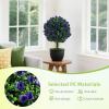 imageGoplus 22 Artificial Boxwood Topiary Ball Tree Set of 2 UV Resistant Faux Potted Plants Artificial Shrubs Bushes with Orange Fruits Fake Evergreen Artificial Topiary for Home Front Porch DecorPurple Rose
