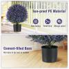 imageGoplus 22 Artificial Boxwood Topiary Ball Tree Set of 2 UV Resistant Faux Potted Plants Artificial Shrubs Bushes with Orange Fruits Fake Evergreen Artificial Topiary for Home Front Porch DecorLavender