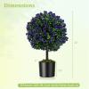 imageGoplus 22 Artificial Boxwood Topiary Ball Tree Set of 2 UV Resistant Faux Potted Plants Artificial Shrubs Bushes with Orange Fruits Fake Evergreen Artificial Topiary for Home Front Porch DecorPurple Rose