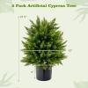 imageGoplus 22 Artificial Boxwood Topiary Ball Tree Set of 2 UV Resistant Faux Potted Plants Artificial Shrubs Bushes with Orange Fruits Fake Evergreen Artificial Topiary for Home Front Porch DecorCedar Tree