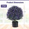 imageGoplus 22 Artificial Boxwood Topiary Ball Tree Set of 2 UV Resistant Faux Potted Plants Artificial Shrubs Bushes with Orange Fruits Fake Evergreen Artificial Topiary for Home Front Porch DecorLavender