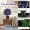 imageGoplus 22 Artificial Boxwood Topiary Ball Tree Set of 2 UV Resistant Faux Potted Plants Artificial Shrubs Bushes with Orange Fruits Fake Evergreen Artificial Topiary for Home Front Porch DecorLavender