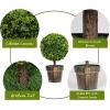 imageGoplus 22 Artificial Boxwood Topiary Ball Tree Set of 2 UV Resistant Faux Potted Plants Artificial Shrubs Bushes with Orange Fruits Fake Evergreen Artificial Topiary for Home Front Porch DecorGreen