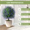 imageGoplus 22 Artificial Boxwood Topiary Ball Tree Set of 2 UV Resistant Faux Potted Plants Artificial Shrubs Bushes with Orange Fruits Fake Evergreen Artificial Topiary for Home Front Porch DecorWisteria