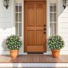 imageGoplus 22 Artificial Boxwood Topiary Ball Tree Set of 2 UV Resistant Faux Potted Plants Artificial Shrubs Bushes with Orange Fruits Fake Evergreen Artificial Topiary for Home Front Porch DecorPurple