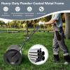 imageGoplus 24 inch Compost Spreader for Lawn Lightweight Metal Mesh Lawn Roller Double Side Latches for Topdressing ampamp Seedling Fertilizer Topsoil Peat Moss Spreader Roller Garden Yard Care GreenBlack