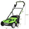 imageGoplus 2in1 Lawn Dethatcher and Scarifier 3 Level Depth Adjustable Weeder w 11 Gallon Collection Bag ampamp 2 Removable Blades 13Inch 12 Amp Corded Electric Scarifier for Garden ampamp YardGreen