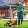 imageGoplus 2in1 Lawn Dethatcher and Scarifier 3 Level Depth Adjustable Weeder w 11 Gallon Collection Bag ampamp 2 Removable Blades 13Inch 12 Amp Corded Electric Scarifier for Garden ampamp YardOrange