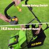 imageGoplus 2in1 Lawn Dethatcher and Scarifier 3 Level Depth Adjustable Weeder w 11 Gallon Collection Bag ampamp 2 Removable Blades 13Inch 12 Amp Corded Electric Scarifier for Garden ampamp YardGreen