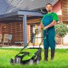 imageGoplus 2in1 Lawn Dethatcher and Scarifier 3 Level Depth Adjustable Weeder w 11 Gallon Collection Bag ampamp 2 Removable Blades 13Inch 12 Amp Corded Electric Scarifier for Garden ampamp YardGreen