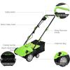 imageGoplus 2in1 Lawn Dethatcher and Scarifier 3 Level Depth Adjustable Weeder w 11 Gallon Collection Bag ampamp 2 Removable Blades 13Inch 12 Amp Corded Electric Scarifier for Garden ampamp YardGreen