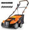 imageGoplus 2in1 Lawn Dethatcher and Scarifier 3 Level Depth Adjustable Weeder w 11 Gallon Collection Bag ampamp 2 Removable Blades 13Inch 12 Amp Corded Electric Scarifier for Garden ampamp YardOrange