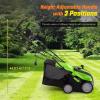 imageGoplus 2in1 Lawn Dethatcher and Scarifier 3 Level Depth Adjustable Weeder w 11 Gallon Collection Bag ampamp 2 Removable Blades 13Inch 12 Amp Corded Electric Scarifier for Garden ampamp YardGreen