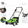 imageGoplus 2in1 Lawn Dethatcher and Scarifier 3 Level Depth Adjustable Weeder w 11 Gallon Collection Bag ampamp 2 Removable Blades 13Inch 12 Amp Corded Electric Scarifier for Garden ampamp YardGreen