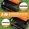 imageGoplus 2in1 Lawn Dethatcher and Scarifier 3 Level Depth Adjustable Weeder w 11 Gallon Collection Bag ampamp 2 Removable Blades 13Inch 12 Amp Corded Electric Scarifier for Garden ampamp YardOrange