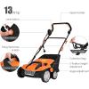 imageGoplus 2in1 Lawn Dethatcher and Scarifier 3 Level Depth Adjustable Weeder w 11 Gallon Collection Bag ampamp 2 Removable Blades 13Inch 12 Amp Corded Electric Scarifier for Garden ampamp YardOrange