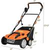 imageGoplus 2in1 Lawn Dethatcher and Scarifier 3 Level Depth Adjustable Weeder w 11 Gallon Collection Bag ampamp 2 Removable Blades 13Inch 12 Amp Corded Electric Scarifier for Garden ampamp YardOrange