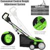 imageGoplus 2in1 Lawn Dethatcher and Scarifier 3 Level Depth Adjustable Weeder w 11 Gallon Collection Bag ampamp 2 Removable Blades 13Inch 12 Amp Corded Electric Scarifier for Garden ampamp YardGreen