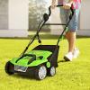 imageGoplus 2in1 Lawn Dethatcher and Scarifier 3 Level Depth Adjustable Weeder w 11 Gallon Collection Bag ampamp 2 Removable Blades 13Inch 12 Amp Corded Electric Scarifier for Garden ampamp YardGreen