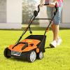 imageGoplus 2in1 Lawn Dethatcher and Scarifier 3 Level Depth Adjustable Weeder w 11 Gallon Collection Bag ampamp 2 Removable Blades 13Inch 12 Amp Corded Electric Scarifier for Garden ampamp YardOrange