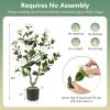 imageGoplus 38 Artificial Camellia Tree Flower Plants Artificial Tree Faux Floral Plant Blooming Tree in Cement Pot Greenery Potted Plant for Indoor Outdoor Office Home Porch DecorWhite