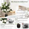 imageGoplus 38 Artificial Camellia Tree Flower Plants Artificial Tree Faux Floral Plant Blooming Tree in Cement Pot Greenery Potted Plant for Indoor Outdoor Office Home Porch DecorWhite