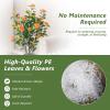 imageGoplus 38 Artificial Camellia Tree Flower Plants Artificial Tree Faux Floral Plant Blooming Tree in Cement Pot Greenery Potted Plant for Indoor Outdoor Office Home Porch DecorOrange