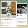 imageGoplus 38 Artificial Camellia Tree Flower Plants Artificial Tree Faux Floral Plant Blooming Tree in Cement Pot Greenery Potted Plant for Indoor Outdoor Office Home Porch DecorWhite