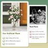 imageGoplus 38 Artificial Camellia Tree Flower Plants Artificial Tree Faux Floral Plant Blooming Tree in Cement Pot Greenery Potted Plant for Indoor Outdoor Office Home Porch DecorPink