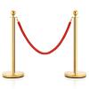 imageGoplus 4 PCS Gold Stanchion Set Stainless Steel Stanchions and 5 FT Red Velvet Round Top Stanchion Post wConcrete ampamp Metal Base Crowd Control Safety Barriers for Red Carpet Theater Ceremony