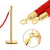 imageGoplus 4 PCS Gold Stanchion Set Stainless Steel Stanchions and 5 FT Red Velvet Round Top Stanchion Post wConcrete ampamp Metal Base Crowd Control Safety Barriers for Red Carpet Theater Ceremony