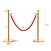 imageGoplus 4 PCS Gold Stanchion Set Stainless Steel Stanchions and 5 FT Red Velvet Round Top Stanchion Post wConcrete ampamp Metal Base Crowd Control Safety Barriers for Red Carpet Theater Ceremony