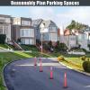 imageGoplus 45quot Delineator Post Cone 6 Pack Traffic Cone Safety Barrier with 4quot Reflective Collars 10lbs Octagonal Rubber Base Perfect as Parking Posts Construction Cones Street Stanchions