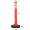 imageGoplus 45quot Delineator Post Cone 6 Pack Traffic Cone Safety Barrier with 4quot Reflective Collars 10lbs Octagonal Rubber Base Perfect as Parking Posts Construction Cones Street Stanchions