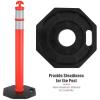 imageGoplus 45quot Delineator Post Cone 6 Pack Traffic Cone Safety Barrier with 4quot Reflective Collars 10lbs Octagonal Rubber Base Perfect as Parking Posts Construction Cones Street Stanchions