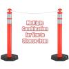 imageGoplus 45quot Delineator Post Cone 6 Pack Traffic Cone Safety Barrier with 4quot Reflective Collars 10lbs Octagonal Rubber Base Perfect as Parking Posts Construction Cones Street Stanchions