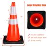imageGoplus 6PCS Traffic Cones 28quot PVC Safety Road Parking Cones Driving Construction Cones Weighted Hazard Cones Orange with 6quotampamp4quot Reflective Strips Collar