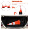 imageGoplus 6PCS Traffic Cones 28quot PVC Safety Road Parking Cones Driving Construction Cones Weighted Hazard Cones Orange with 6quotampamp4quot Reflective Strips Collar