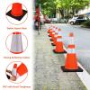 imageGoplus 6PCS Traffic Cones 28quot PVC Safety Road Parking Cones Driving Construction Cones Weighted Hazard Cones Orange with 6quotampamp4quot Reflective Strips Collar