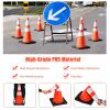imageGoplus 6PCS Traffic Cones 28quot PVC Safety Road Parking Cones Driving Construction Cones Weighted Hazard Cones Orange with 6quotampamp4quot Reflective Strips Collar
